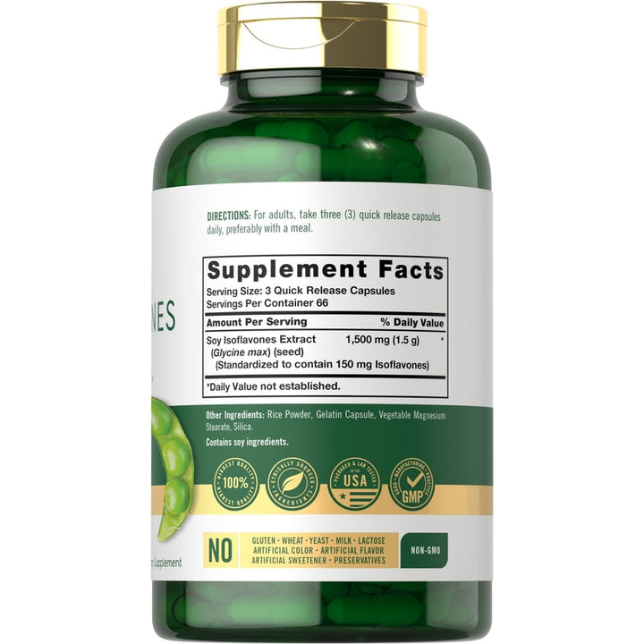 Isoflavonas De Soja Carlyle 1500 Mg 200 Cápsulas Sin Gluten - Imagen 2