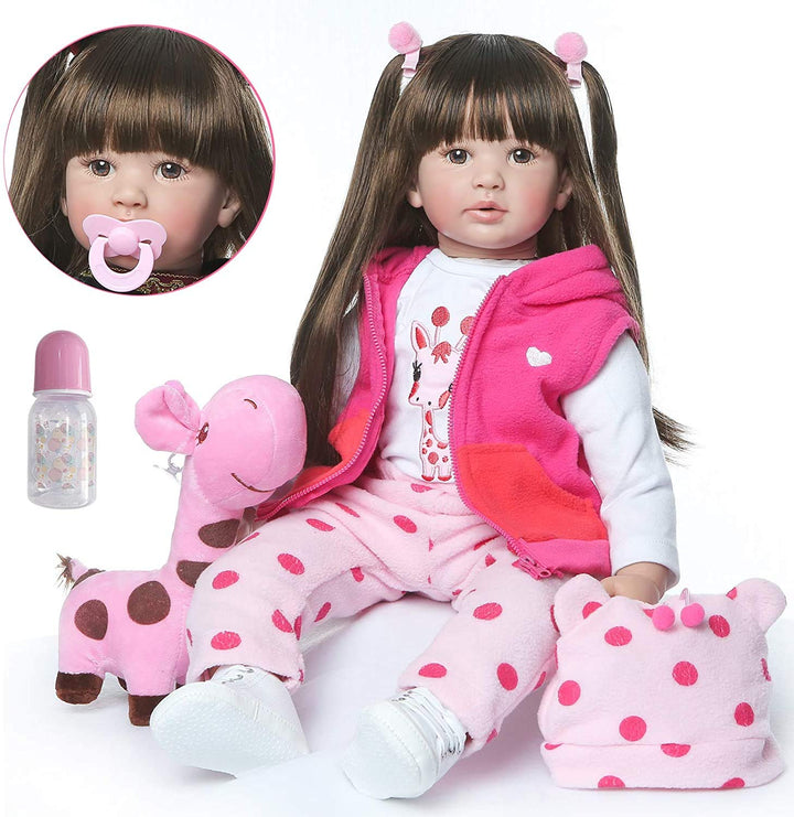 Muñeca Reborn iCradle 24 Pulgadas Realista Para Niños Y Coleccionistas Con Cabello Rizado - Imagen 3