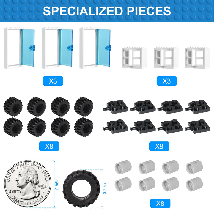 Ladrillos de Construcción 1500 Piezas Anksono Puertas Ventanas Ruedas Educativo - Imagen 4