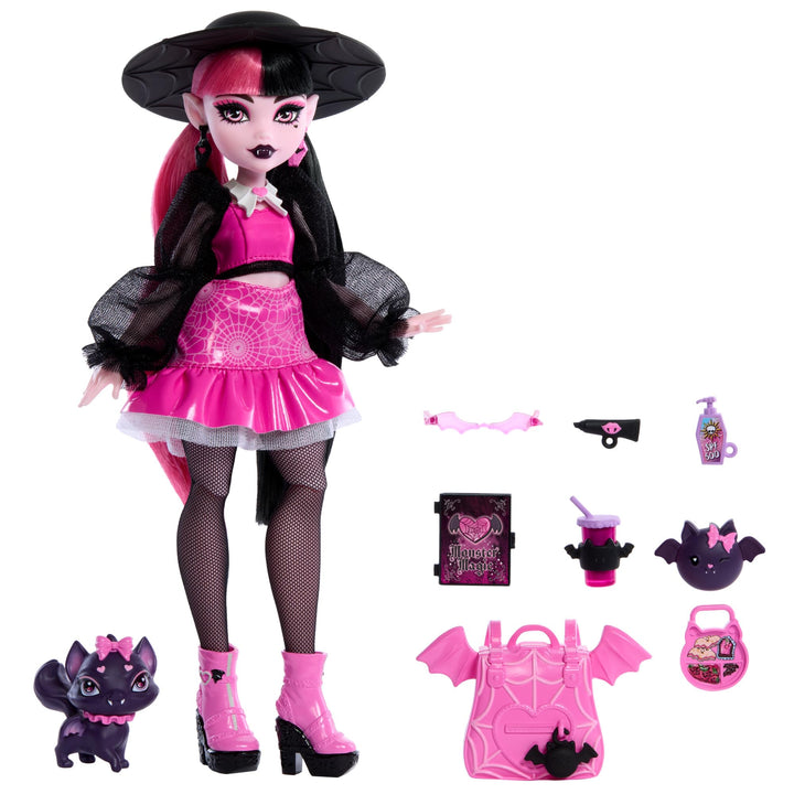 Muñeca Draculaura Monster High Con Accesorios Y Mascota Count Fabulous - Imagen 5