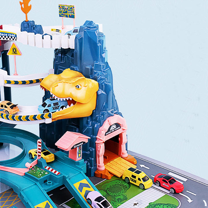 Rampa De Juguete Pista Dinosaurios Con 12 Autos Coloridos Juego Creativo Para Niños - Imagen 2