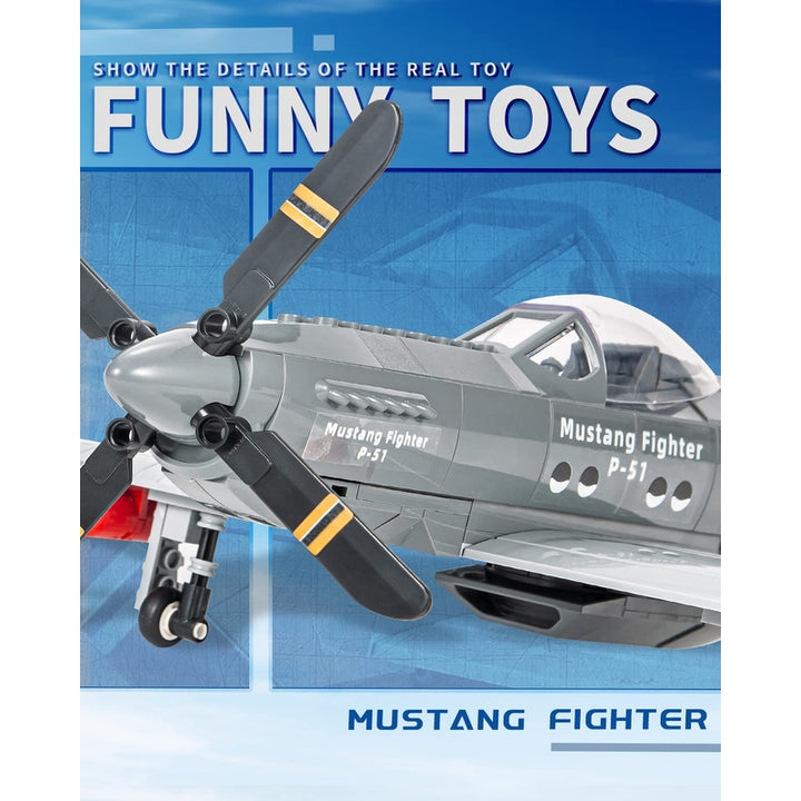 Juego Bloques Construcción P-51 Mustang 256 Piezas Avión Militar - Imagen 4