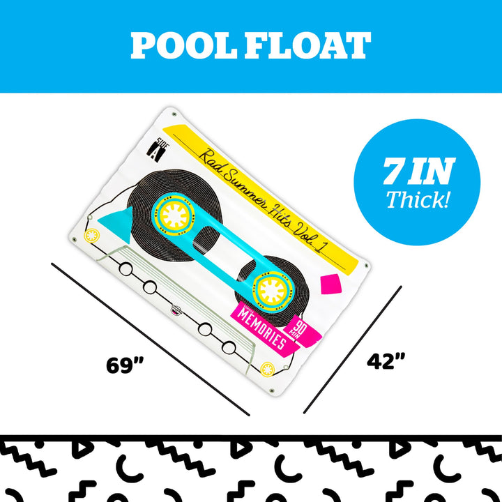 Flotador de Piscina Mixtape de BigMouth Inc Más de 5 Pies Retro Divertido y Gigante - Imagen 3