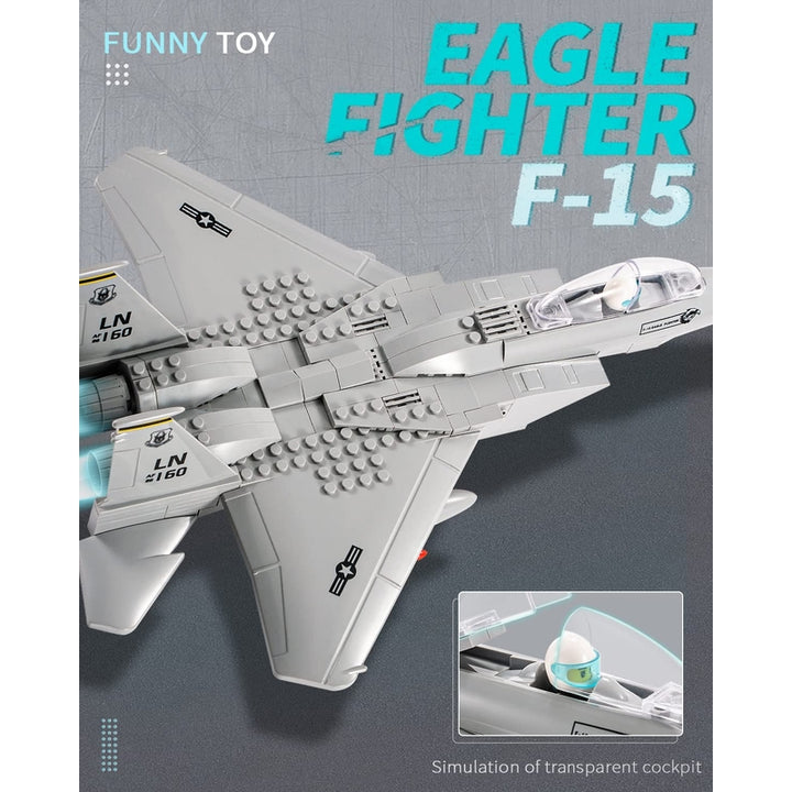 Juego De Bloques 270 Piezas F-15 Eagle Avion Militar Modelo De Construccion - Imagen 3