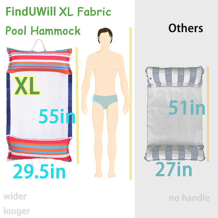 Flotadores FindUWill XL 4 en 1 Tumbona Flotante Piscina Silla Hamaca Inflable Adulto 2Pack - Imagen 4