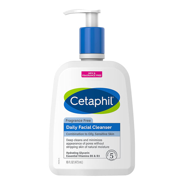 Cetaphil limpiador facial diario para pieles sensibles, combinación con piel grasa