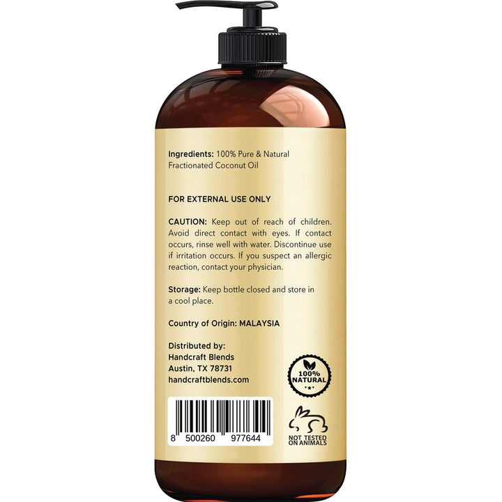 Aceite De Coco Fraccionado 473 Ml Para Piel Y Cabello Natural Y Rico En Antioxidantes - Imagen 3