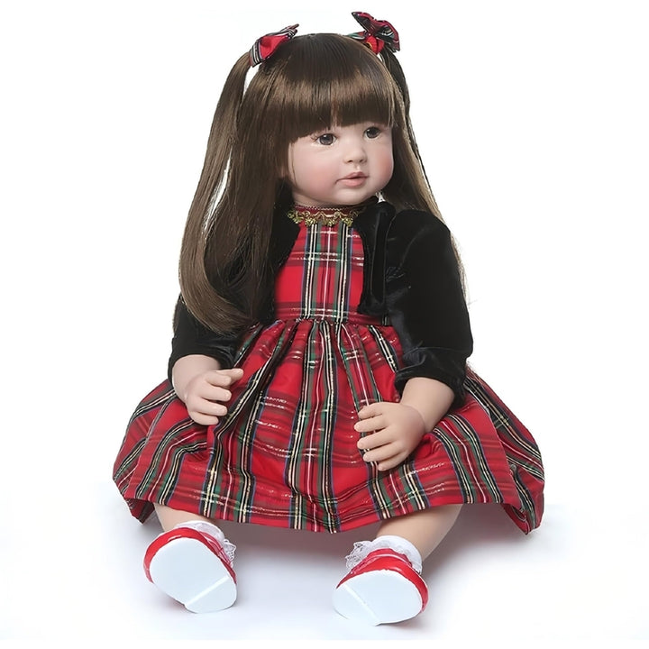 Muñeca Reborn 60 cm Con Pelo Largo y Silicona Suave para Niñas Realista y Articulada - Imagen 5