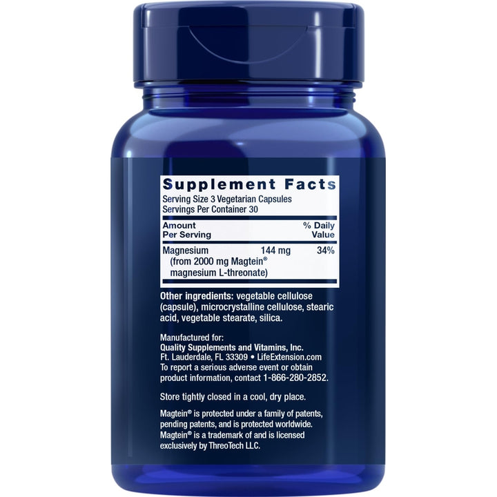Life Extension Neuro Mag L-treonato De Magnesio 180 Cápsulas Suplemento Cerebral - Imagen 2