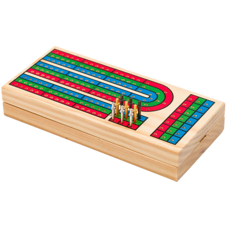 Juego De Mesa Cribbage De Madera Plegable Con Clavijas Y Baraja Regal Games - Imagen 4