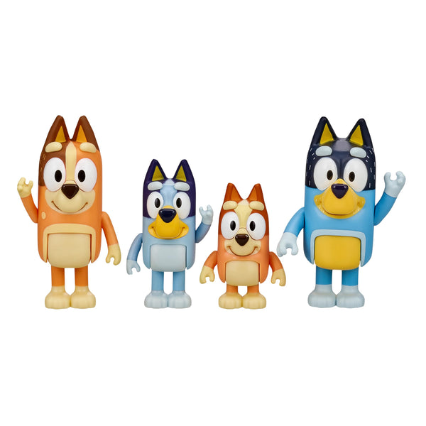 Figuras de Bluey y su familia 2.5 pulgadas Juego Posable Set de 4 Personajes para niños - Imagen 1