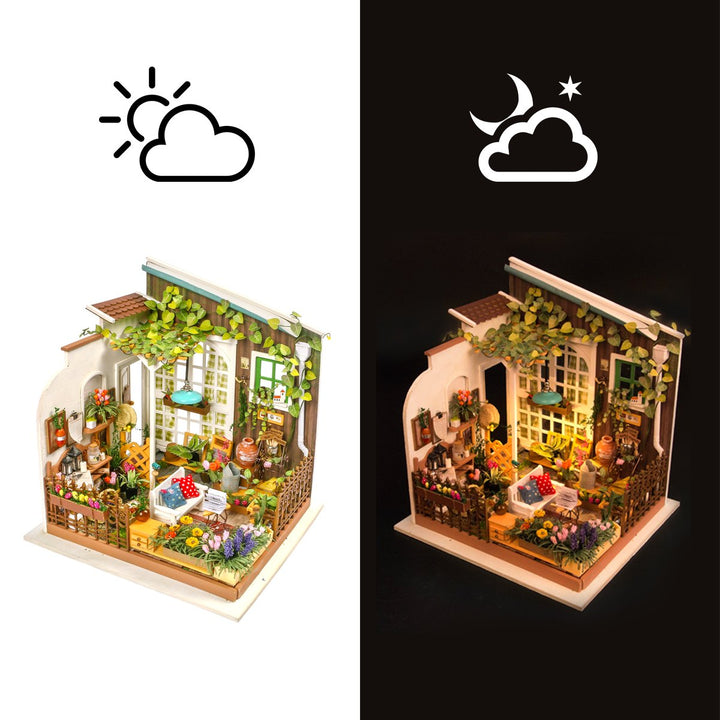 Robotime Diy Miniature Dollhouse Kit Garden House Con Mueble - Imagen 7