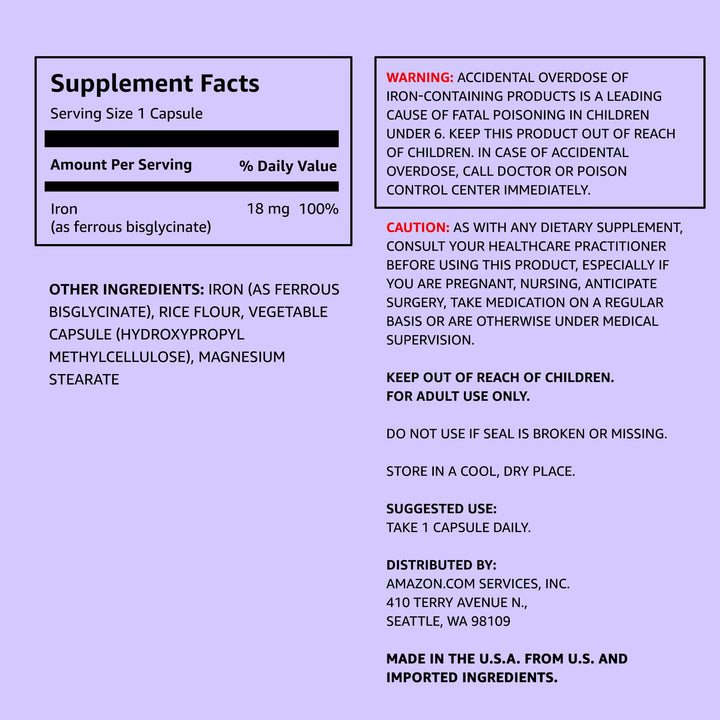 Hierro 18mg 195 Capsulas Vegano Para Glóbulos Rojos Energia Saludable - Imagen 2