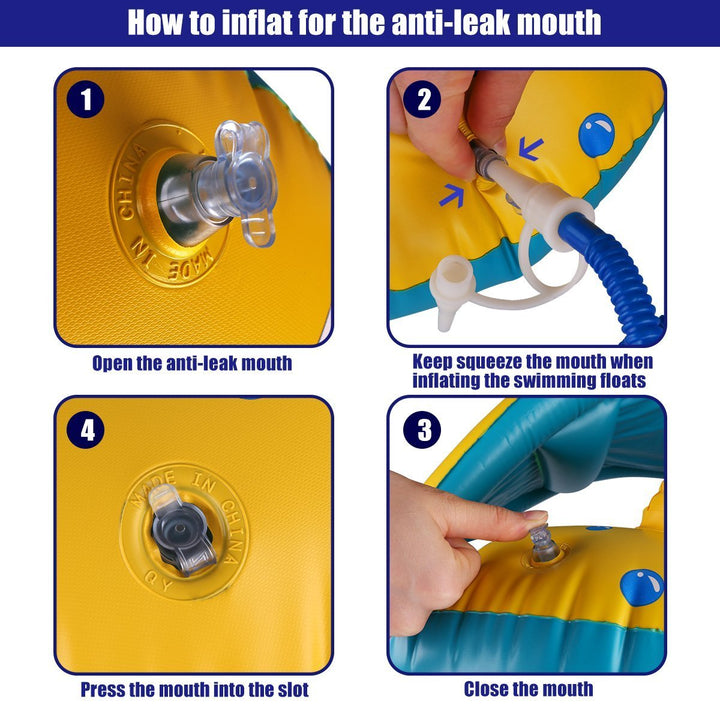 Anillo De Natación Inflable Para Bebés Mami Y Bebé Sombrilla Volante Y Bocina - Imagen 9