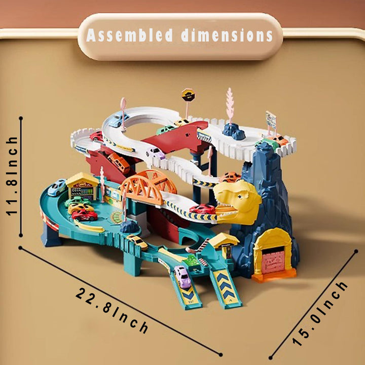 Rampa De Juguete Pista Dinosaurios Con 12 Autos Coloridos Juego Creativo Para Niños - Imagen 3