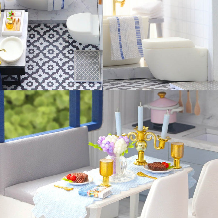 Kit Casa De Muñecas Miniatura Diy Time Apartment Con Luz Led - Imagen 8