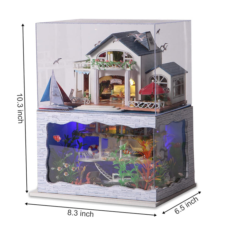 Gudoqi Kit De Casa De Muñecas Miniatura Diy Con Muebles Escala 1:24 Con Luces - Imagen 3