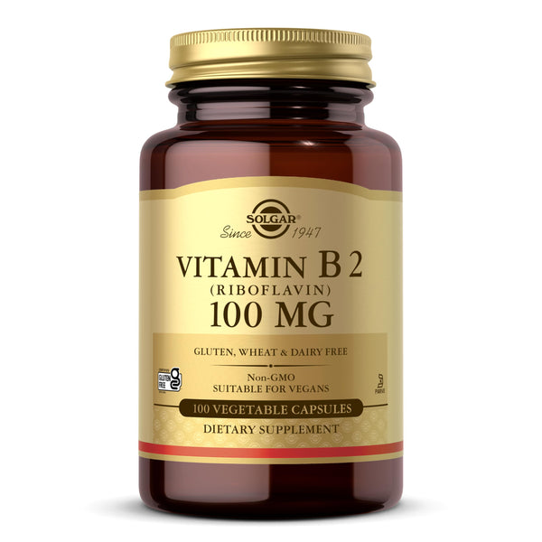 Solgar Vitamin B2 Riboflavina 100mg 100 Cápsulas Vegetales Energía Salud Nerviosa - Imagen 1