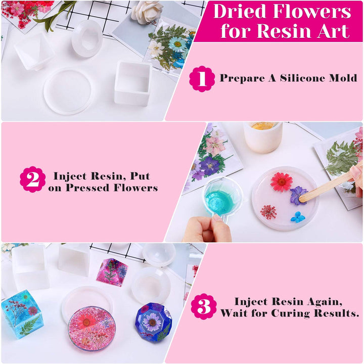 100 Piezas De Flores Secas Para Resin Thrilez Naturales Coloridas Versatilidad Premium - Imagen 6
