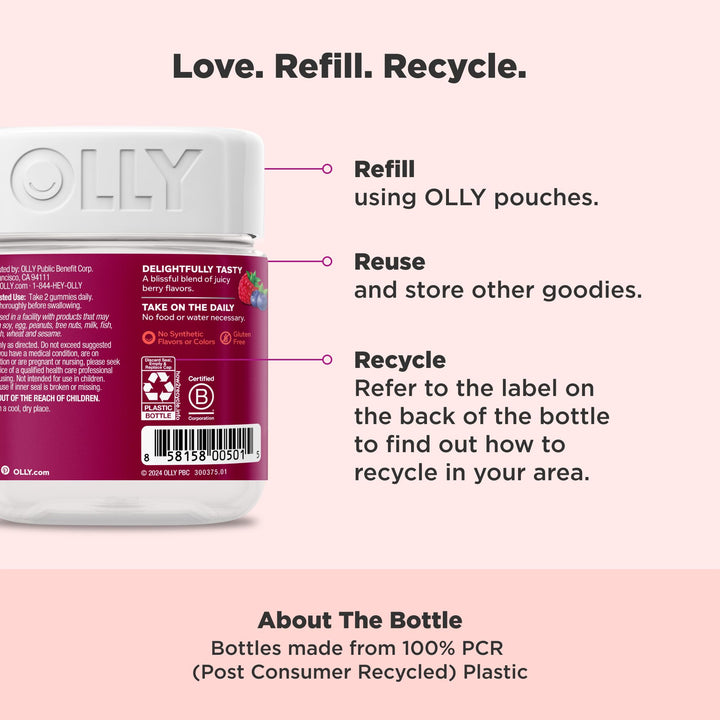 OLLY Women's Vitaminas Multivitamínicas A D C E Biotina Ácido Fólico 90 Gomitas - Imagen 5