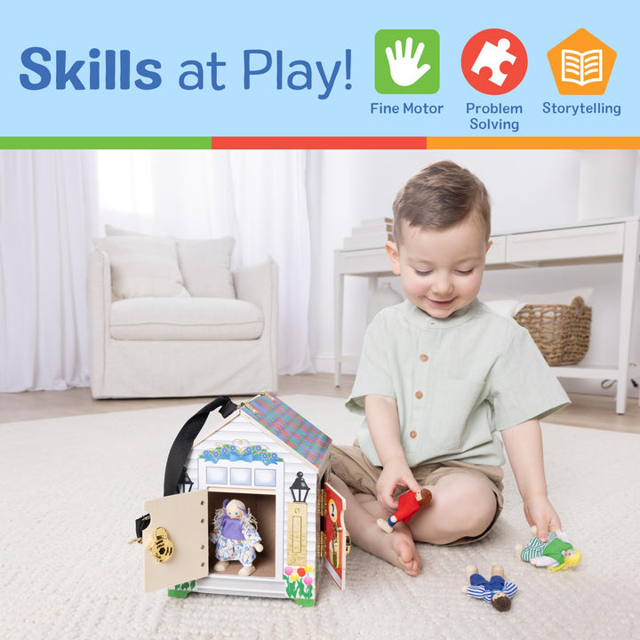 Casa De Muñecas Melissa Doug De Madera Con Timbre Y Llaves Para Niños - Imagen 6