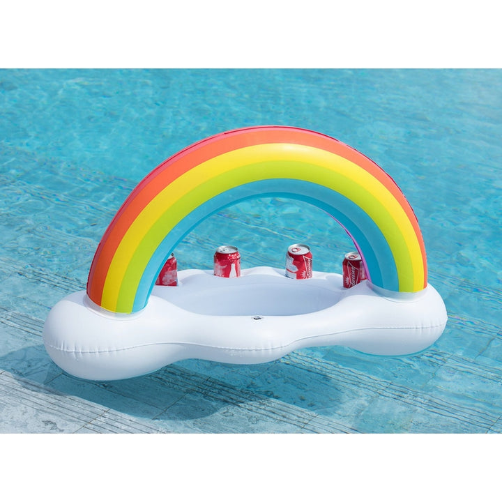 Jasonwell Soporte Inflable Para Bebidas De Nube Con Arcoíris Ideal Para Piscina Y Fiestas - Imagen 5