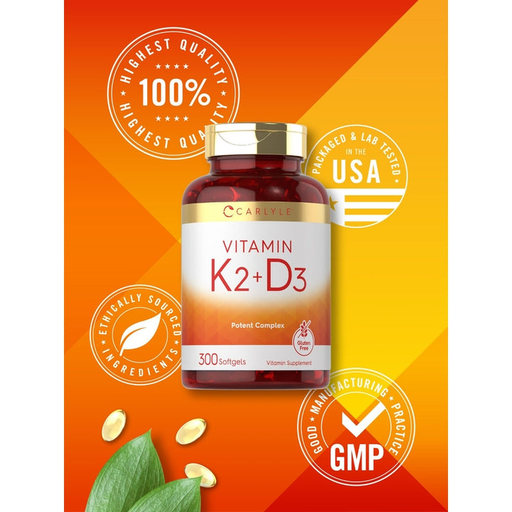 Suplemento De Vitamina K2 Mk7 Y D3 300 Cápsulas Salud Óptima - Imagen 6