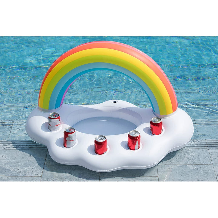 Jasonwell Soporte Inflable Para Bebidas De Nube Con Arcoíris Ideal Para Piscina Y Fiestas - Imagen 8