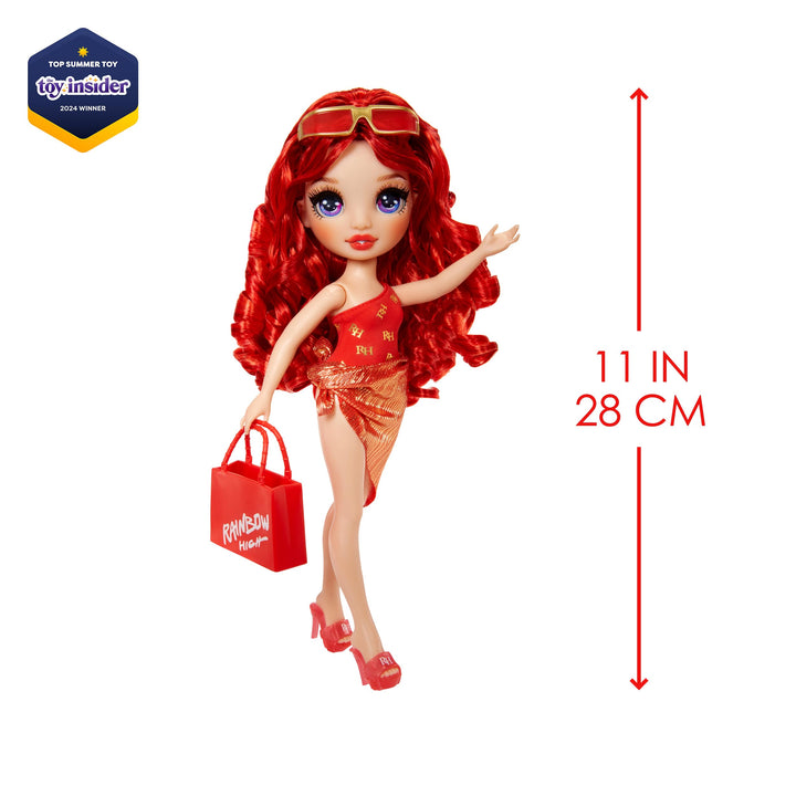 Muñeca Rainbow High Swim & Style Ruby 11 Pulgadas con Traje de Baño y Accesorios - Imagen 3