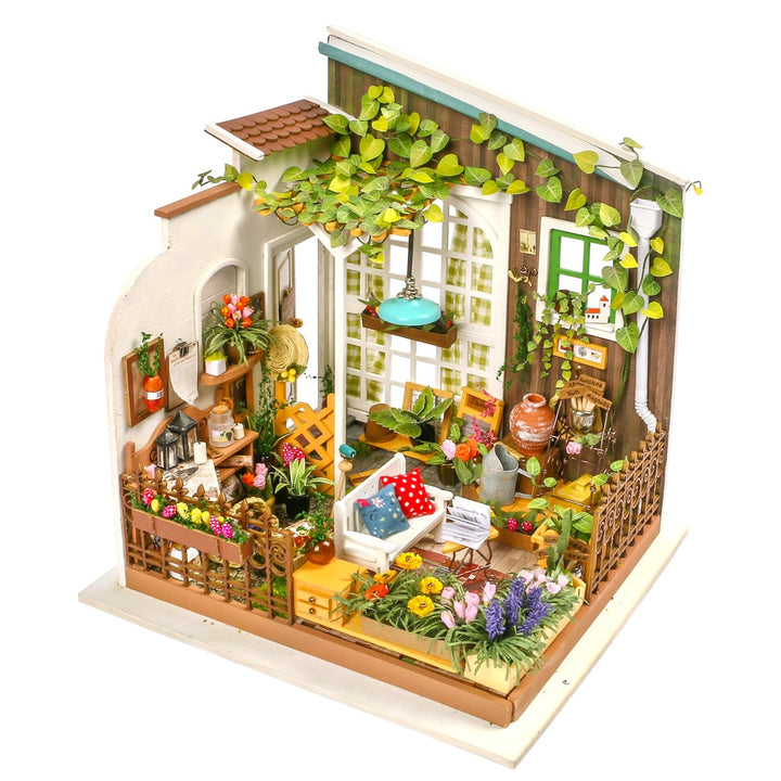 Robotime Diy Miniature Dollhouse Kit Garden House Con Mueble - Imagen 1