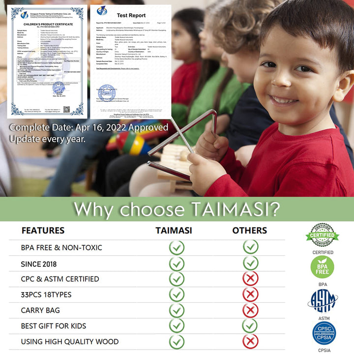 Instrumentos Musicales Educativos Para Niños TAIMASI 33 Piezas Juego Completo - Imagen 3
