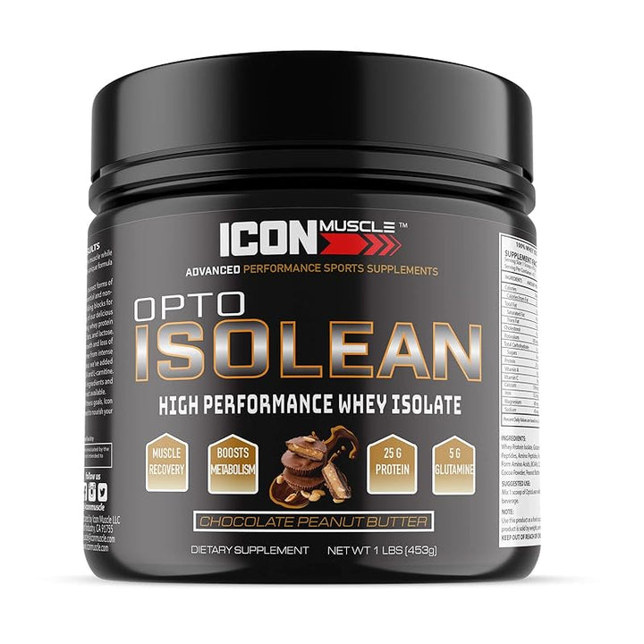 Proteína Aislada De Suero Icon Muscle Isolean 1 Libra Chocolate Maní ...
