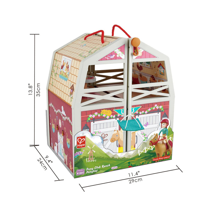 Hape Pony Ranch Barn Stable Club Playset Dos Niveles Y Accesorios Para Niños - Imagen 3
