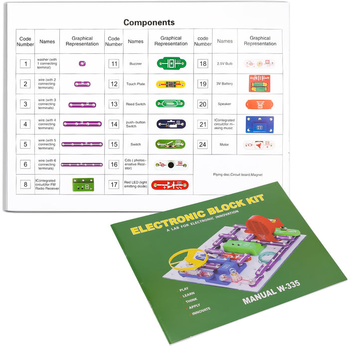 Kit Electrónico Para Niños 335 Circuitos Experimentos DIY Juguete STEM Educativo - Imagen 3