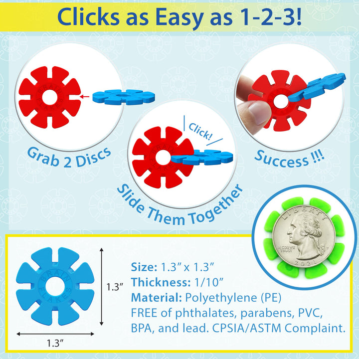 Juego De 500 Piezas De Disco Entrelazado Educativo Stem Para Niños - Imagen 6