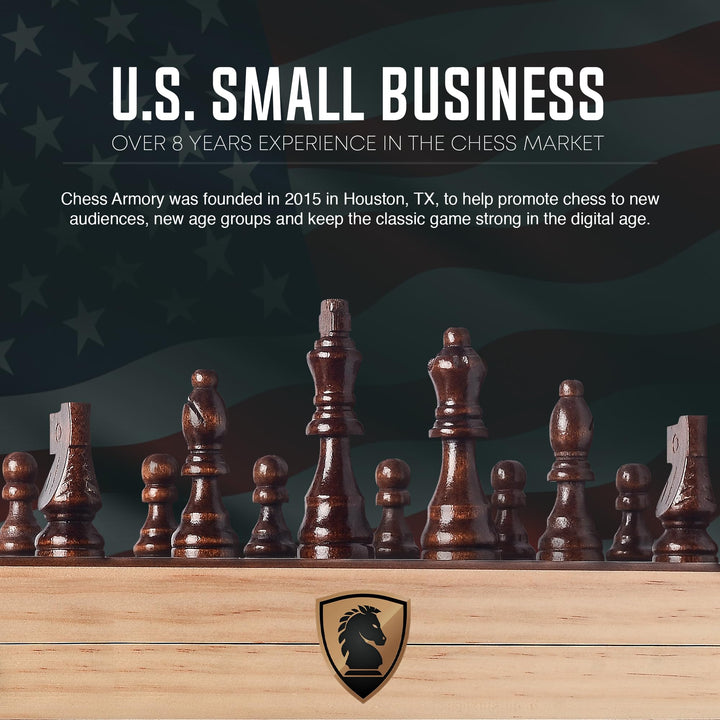 Juego De Ajedrez Chess Armory 15 x 15 Pulgadas con Curso Gratis y Piezas Hechas a Mano - Imagen 4