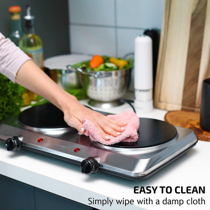 Ovente Bgi202s Estufa Electrica Portatil Doble 1500w Con Control De Temperatura - Imagen 4