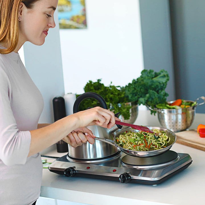 Ovente Bgi202s Estufa Electrica Portatil Doble 1500w Con Control De Temperatura - Imagen 7