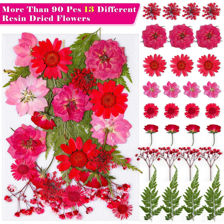 100 Piezas De Flores Secas Para Resin Thrilez Naturales Coloridas Versatilidad Premium - Imagen 4