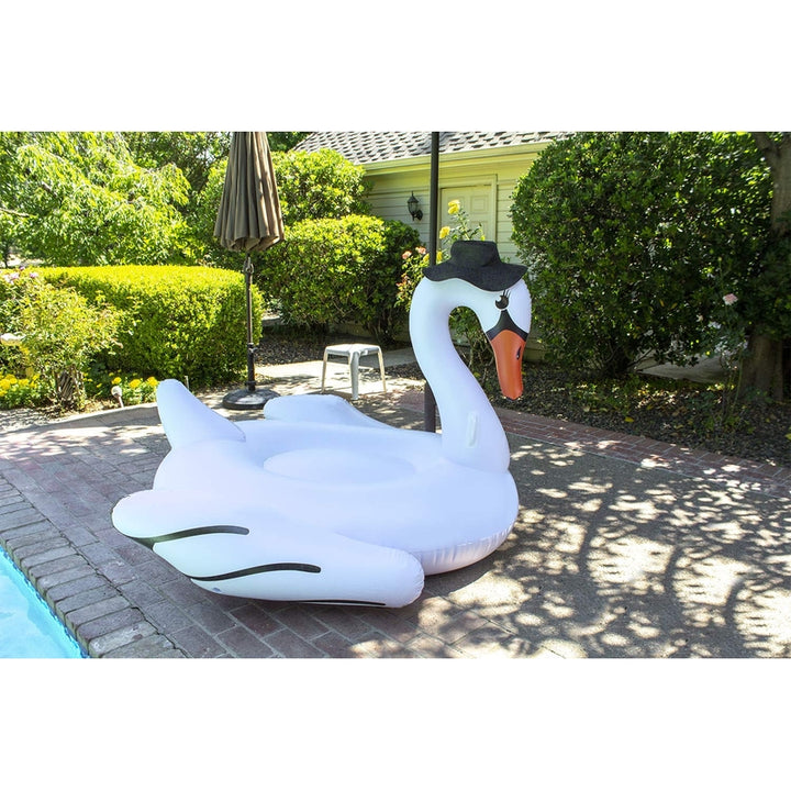 Flotador Jumbo Swan Rider Poolmaster Cisne Blanco Extra Grande para Piscina - Imagen 8