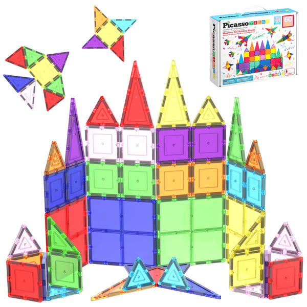 Set De 60 Bloques Magnéticos Picassotiles Para Niños Estimula Creatividad Y Habilidades Motoras - Imagen 1
