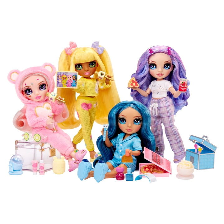 Muñeca Rainbow High Jr High PJ Party 9 Pulgadas Violet con Accesorios Fiesta de Pijamas - Imagen 7