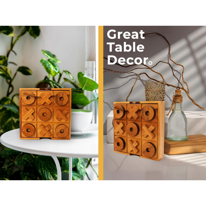 Juego Tic Tac Toe De Madera Para Mesa Diversión Y Decoración - Imagen 6