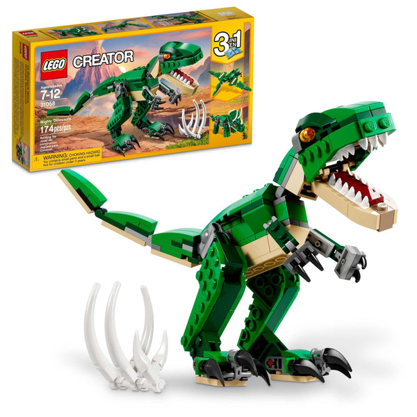 Lego Kit Para Armar Dinosaurios Creator 3 en 1 T-Rex Triceratops Pterodáctilo 174 Piezas - Imagen 1