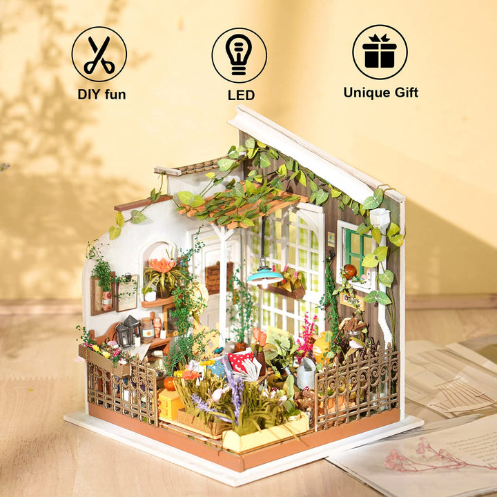 Set De Casa De Muñecas En Miniatura Jardín De Hadas Kit 3D De Madera Decoración - Imagen 3