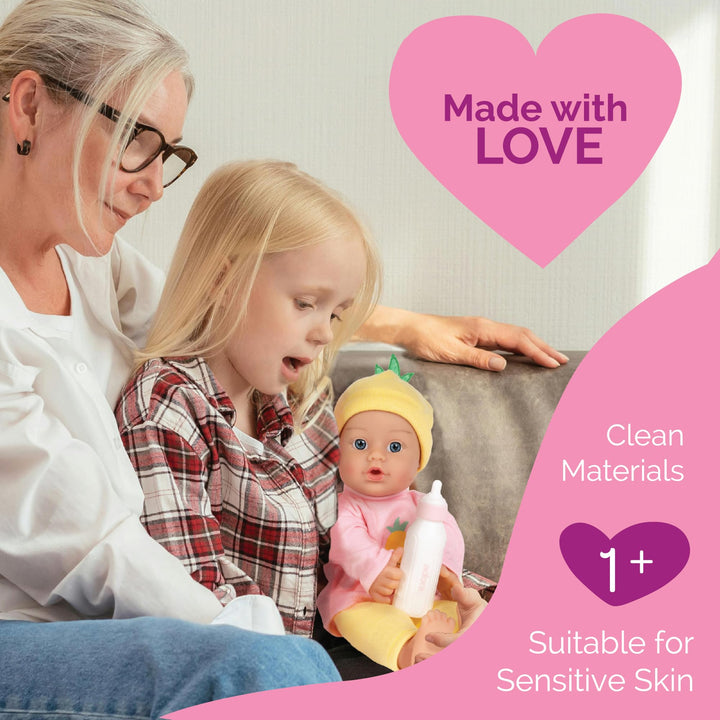 Muñeca Adora Sweet Baby Pineapple 28 Cm Lavable Ideal Para Niños Desde 1 Año - Imagen 4