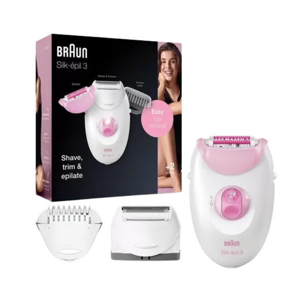 Braun Silk Épil 3 Kit Depiladora 1 Unidad Piel Suave y Duradera Uso Continuo Cable