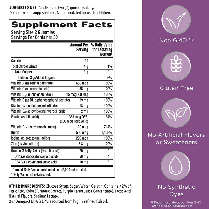 Gomitas Multivitamínicas Posnatales Dha Bayas Y Limón 60 Unidades - Imagen 8