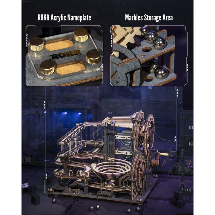 Rompecabezas De Madera 3D Rokr Canicas Nocturno Modelo LGA01 Construcción Completa - Imagen 6