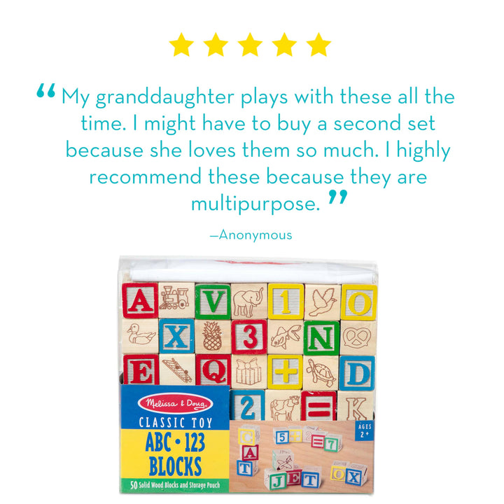 Juego De Bloques De Madera Melissa & Doug Abc 123 50 Piezas Para Niños Desde 2 Años - Imagen 7